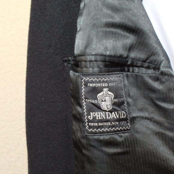 JOHN DAVID BLACK CASHMERE COAT - Picture 3 of 5